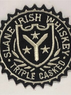 SLANE Black & White Embroidered Crest StickOn Patch